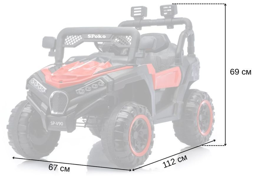 Детский электромобиль багги 4х4 Spoko SP-V90 красный (42401056) 42401056 фото